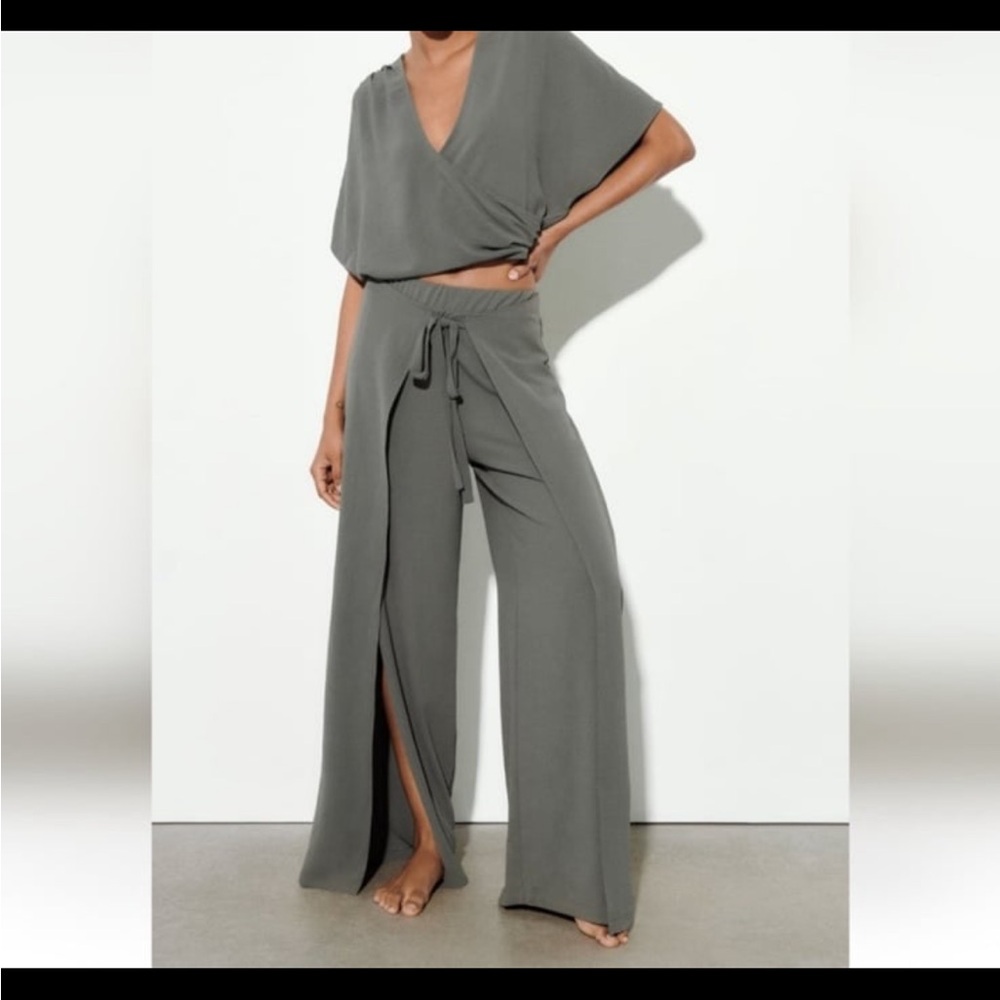 Zara Gray Wide Leg Pant